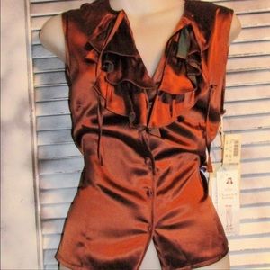 NWT Nanette LePore Sz 10 Silk Blend Blouse